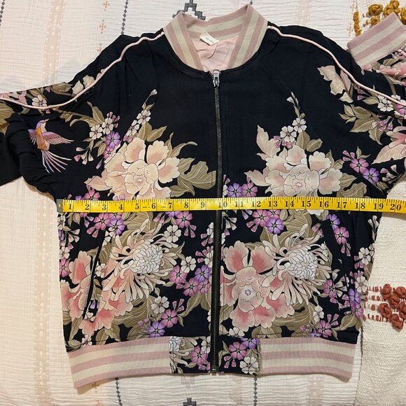 Spell & Gypsy Collective Blue Skies Bomber Jacket Size S - Picture 9 of 11